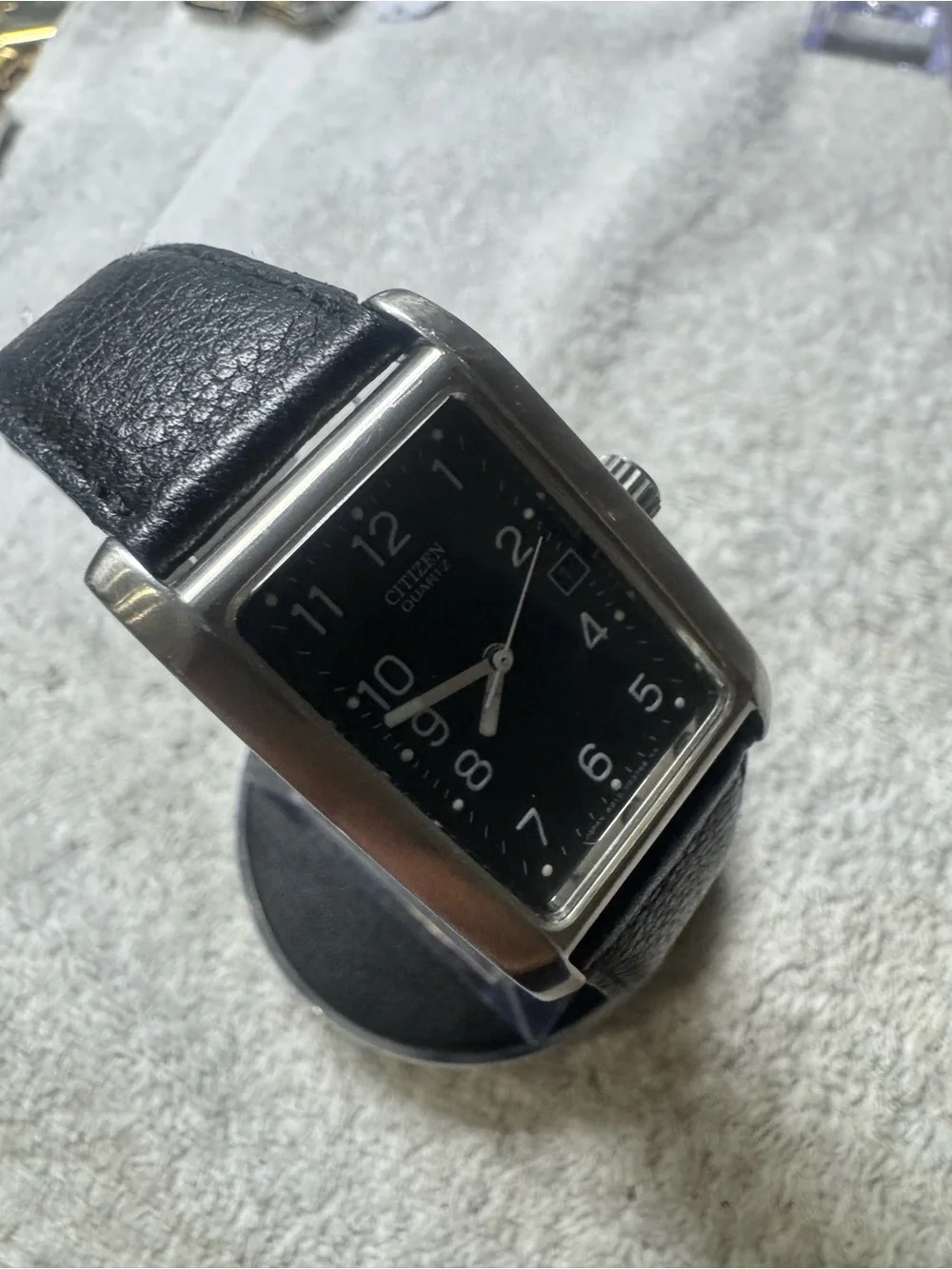 Citizen Black Dial Rectangular Stainless Steel Watch